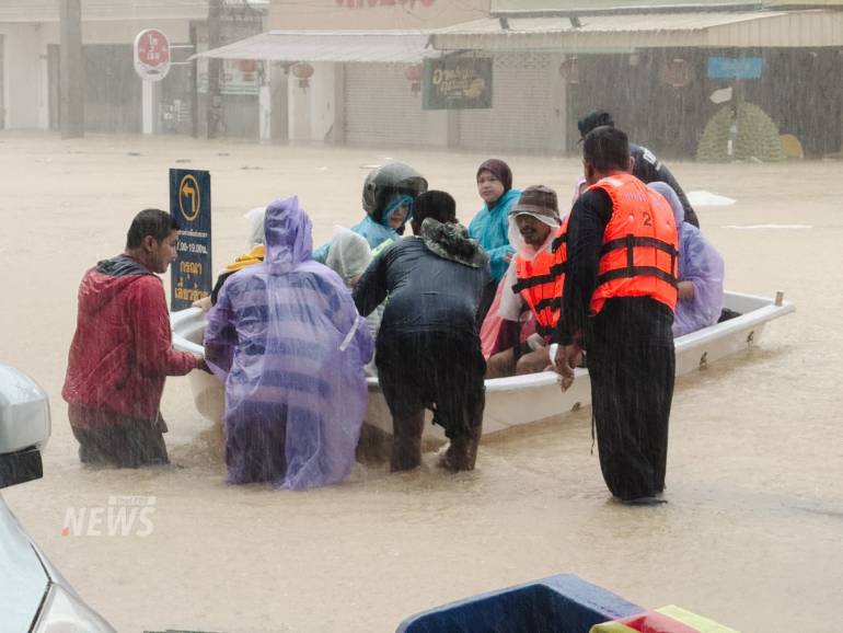 วันที่ 24 พ.ย. 68 เวลา 13.00 น. สถานการณ์น้ำท่วมในพื้นที่ อ.หาดใหญ่ จ.สงขลา