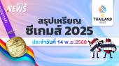 สรุปเหรียญซีเกมส์ครั้งที่ 33 วันที่ 14 ธ.ค.68 ไทยนำ 127 เหรียญทอง