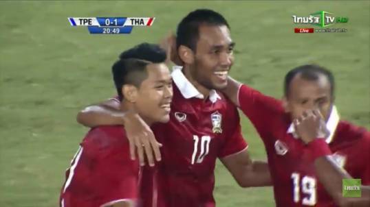 ทีมชาติไทย บุกชนะ ไต้หวัน 2-0 ฟุตบอลโลก รอบคัดเลือก 
