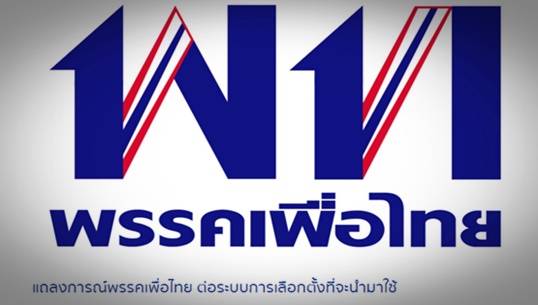 "เพื่อไทย" ประกาศไม่เห็นด้วยระบบเลือกตั้งแบบจัดสรรปันส่วนผสม