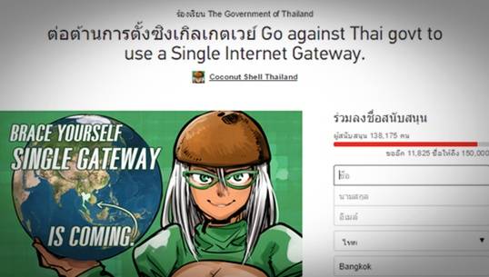 ประมวลเหตุการณ์ผู้ใช้อินเทอร์เน็ตประท้วง "ซิงเกิล เกตเวย์" 