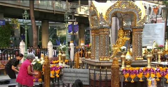ตร.ตรวจสอบที่เกิดเหตุเสร็จแล้ว เปิดศาลท้าวมหาพรหมให้ประชาชนสักการะ