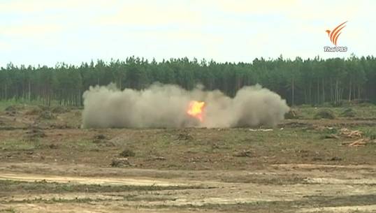 เฮลิคอปเตอร์รัสเซียตกระหว่างการแสดง นักบินเสียชีวิต 1 คน