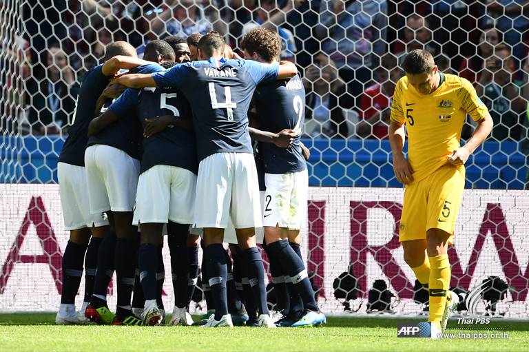 16 มิ.ย.2561 ฟุตบอลโลก 2018 กลุ่มซี นัดแรก ฝรั่งเศส ชนะ ออสเตรเลีย 2-1 