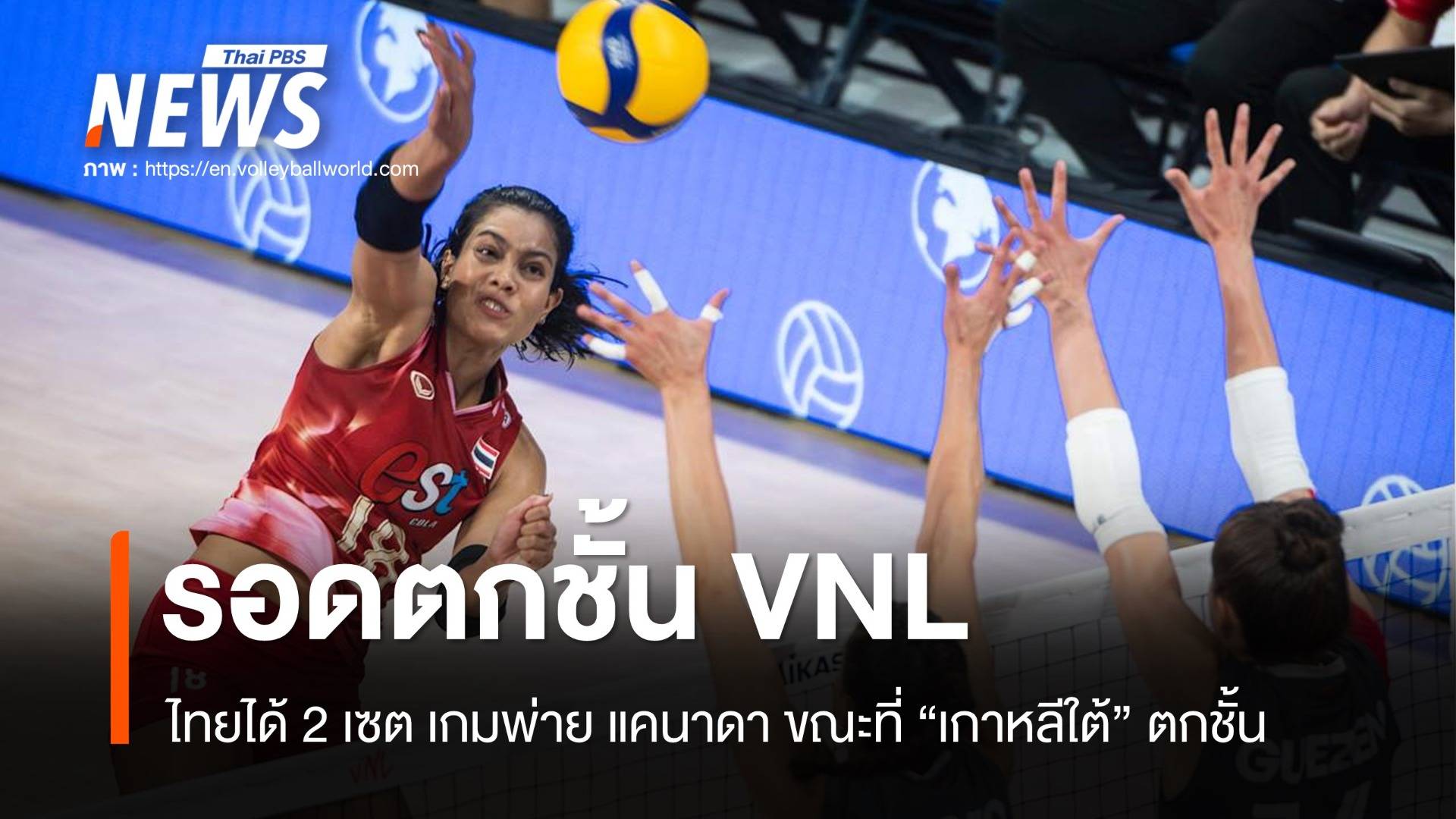 วอลเลย์บอลสาวไทย รั้งอันดับที่ 17 รอดตกชั้นศึก VNL