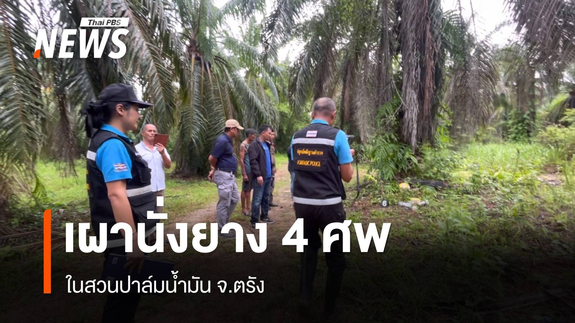 พบ 4 ศพ ถูกฆ่าเผานั่งยาง ในสวนปาล์มน้ำมันที่ตรัง  