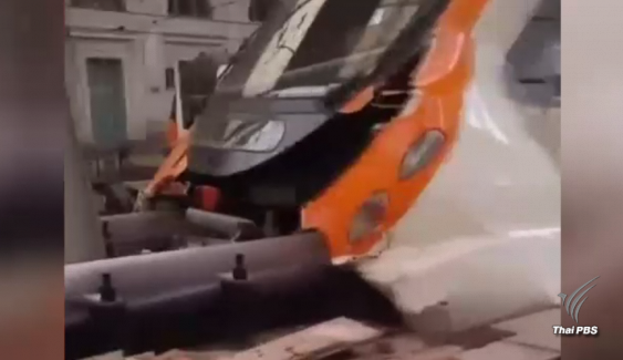 รถไฟพุ่งชนที่กั้นในนครบาร์เซโลนาของสเปน บาดเจ็บ 54 คน