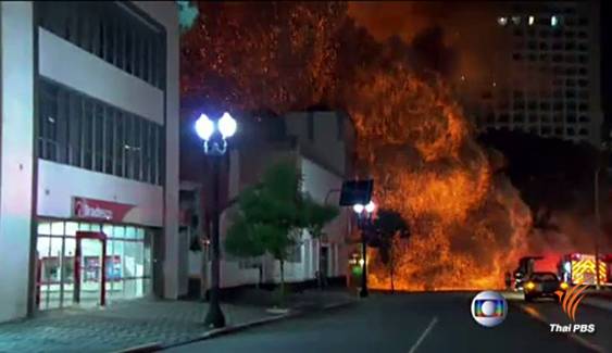 ไฟไหม้ตึกร้างในบราซิล พังถล่มเสียชีวิตอย่างน้อย 1 คน