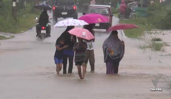 ยะลา-นราธิวาส ฝนตกหนักต่อเนื่อง ทำน้ำท่วมหลายจุด