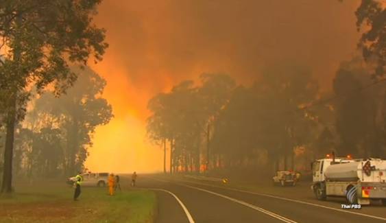 ไฟไหม้ป่าห่างนครซิดนีย์ 60 กม. เพลิงผลาญ 1,600 ไร่ 