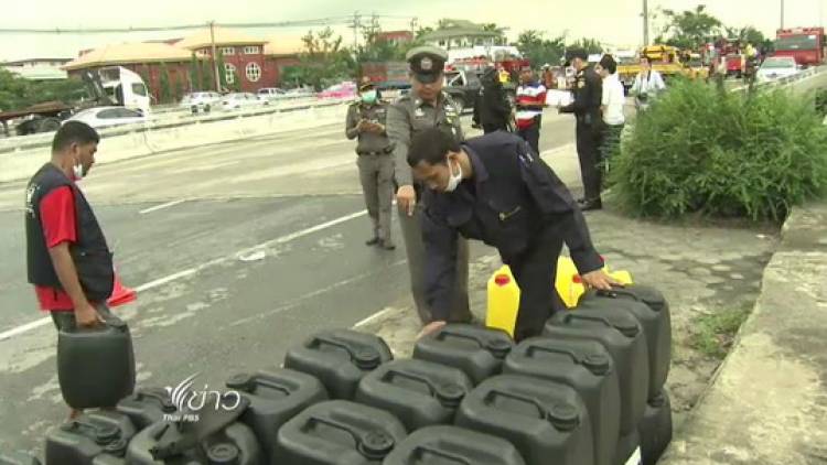 à¸£à¸–à¸šà¸£à¸£à¸—à¸¸à¸à¸ªà¸²à¸£à¹€à¸„à¸¡à¸µà¸žà¸¥à¸´à¸à¸„à¸§à¹ˆà¸³à¸šà¸™ à¸–.à¸à¸²à¸à¸ˆà¸™à¸²à¸ à¸´à¹€à¸©à¸