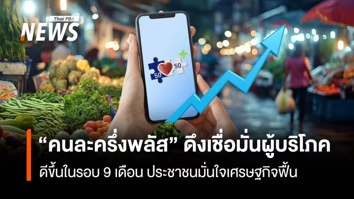 “คนละครึ่งพลัส” ดึงเชื่อมั่นผู้บริโภค ดีขึ้นในรอบ 9 เดือน ประชาชนมั่นใจเศรษฐกิจฟื้น