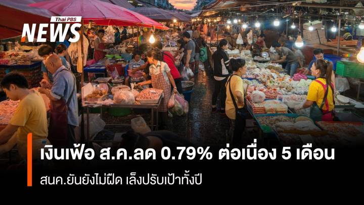 เงินเฟ้อ ส.ค.ลด 0.79%  สนค.ยันยังไม่ฝืด เล็งปรับเป้าทั้งปี