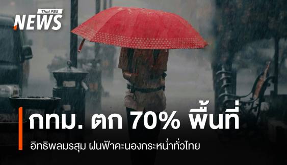 สภาพอากาศวันนี้ ฝนฟ้าคะนองกระหน่ำทั่วไทย กทม.ตก 70% พื้นที่