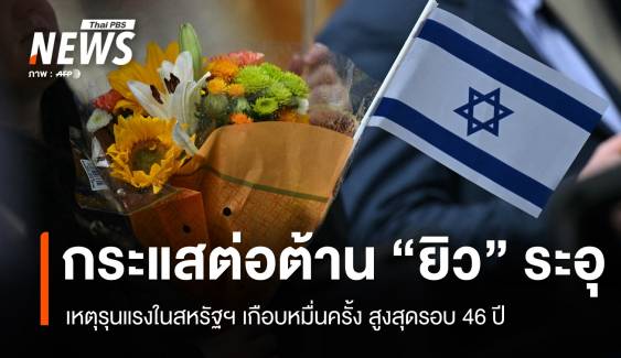 ต่อต้านชาวยิวระอุ! เหตุรุนแรงสหรัฐฯ เกือบหมื่นครั้งสูงสุดรอบ 46 ปี