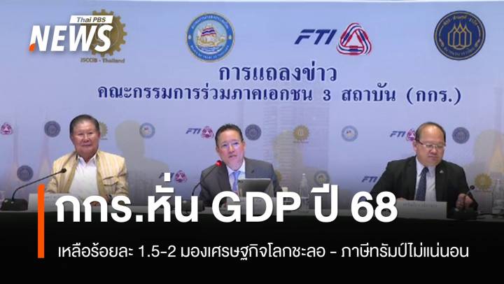 กกร.หั่น GDP ปี 68 เหลือร้อยละ 1.5-2  