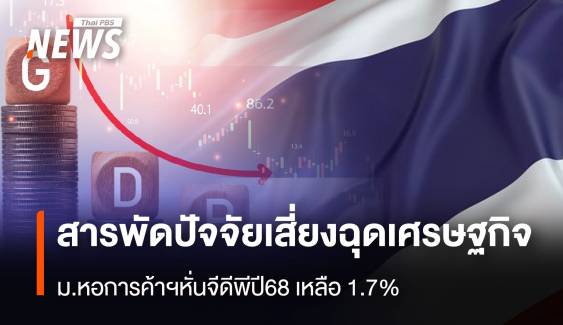 สารพัดปัจจัยเสี่ยงฉุดเศรษฐกิจ ม.หอการค้าฯหั่นจีดีพีปี68 เหลือ 1.7%