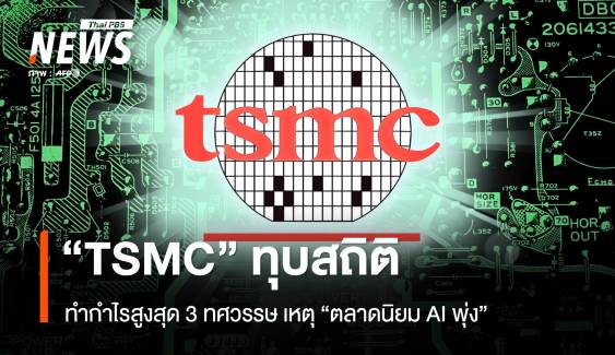 "TSMC" ทุบสถิติทำกำไรสูงสุด 3 ทศวรรษ เหตุ "ตลาดนิยม AI พุ่ง"