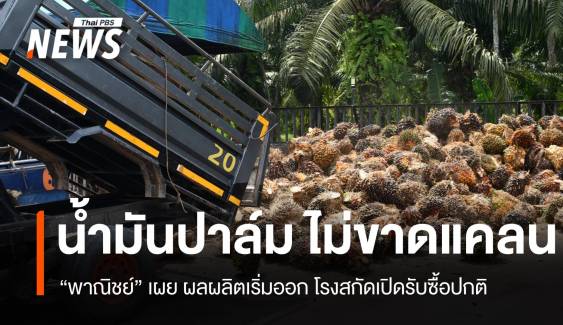 “พาณิชย์”ย้ำปาล์ม ไม่ขาดแคลน ผลผลิตเริ่มออก โรงสกัดเปิดรับซื้อ