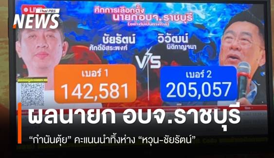 ผลเลือกตั้งนายก อบจ.ราชบุรี "กำนันตุ้ย" คะแนนนำทิ้งห่างคู่แข่ง