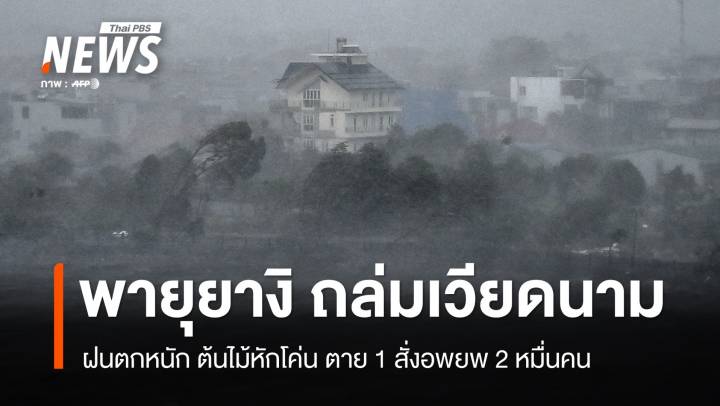 พายุยางิ ถล่มเวียดนาม ฝนตกหนัก ต้นไม้หักโค่น ตาย 1 อพยพ 2 หมื่นคน