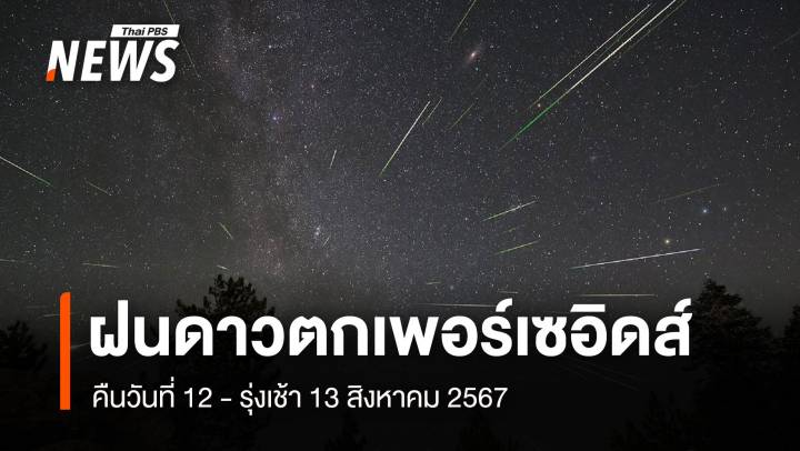 "ฝนดาวตกเพอร์เซอิดส์" คืนวันแม่ 12 ส.ค. ลุ้นชม ตกสูงสุด 100 ดวงต่อชั่วโมง