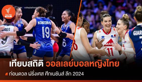 เทียบสถิติวอลเลย์บอลหญิงไทย ก่อนดวล ฝรั่งเศส ศึก VNL 2024 