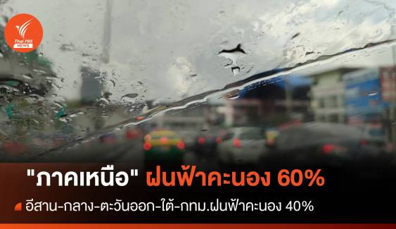 สภาพอากาศวันนี้ "ภาคเหนือ" ฝนฟ้าคะนอง 60%