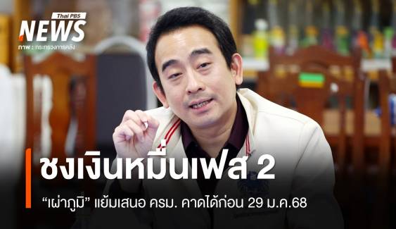 รมช.คลังแย้มชง ครม.พิจารณาเงินหมื่นเฟส 2 คาดได้ก่อน 29 ม.ค.