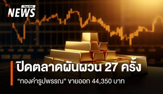 “ทองคำ” ปิดตลาดผันผวน 27 ครั้ง “รูปพรรณ” ขายออก 44,350 บาท