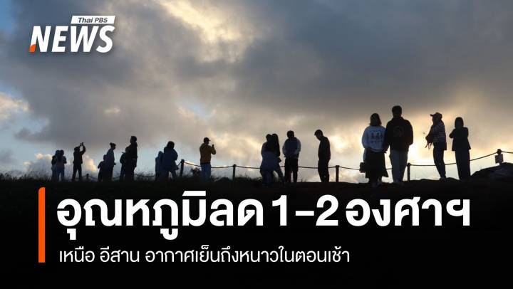 สภาพอากาศวันนี้ ไทยตอนบนอุณหภูมิลด 1-2 องศาฯ กทม.เย็นตอนเช้า 