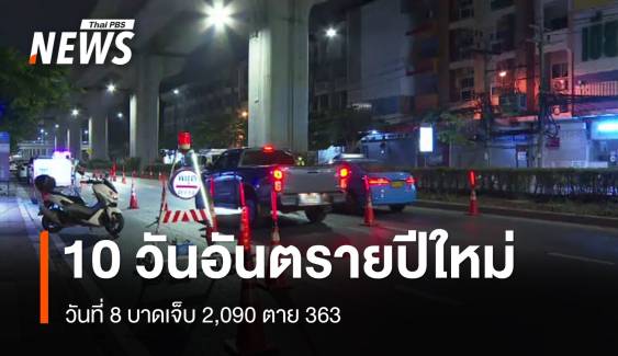 10 วันอันตรายปีใหม่ 2568 วันที่ 8 เจ็บ 2,090 ตาย 363 กทม.สูงสุด