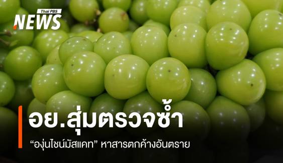 อย.สุ่มตรวจซ้ำ "องุ่นไชน์มัสแคท" กลุ่มเดียวกับ "ไทยแพน"