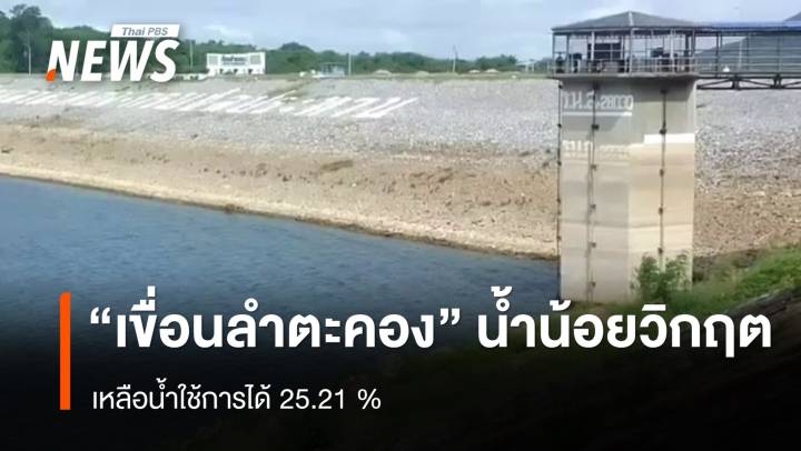 "เขื่อนลำตะคอง" เหลือน้ำใช้การได้ 25.21 % อยู่ในเกณฑ์ "น้ำน้อยวิกฤต"