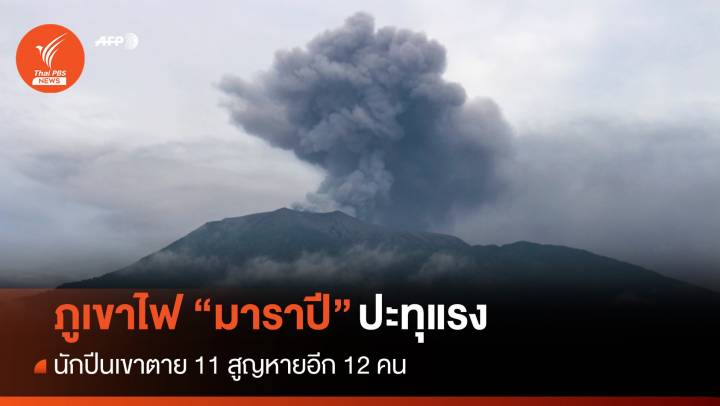 ภูเขาไฟ "มาราปี" ปะทุ นักปีนเขาตาย 11 สูญหายอีก 12 คน