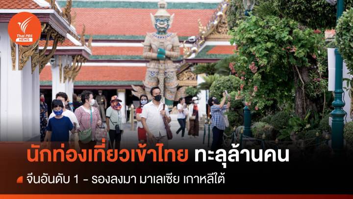 2 สัปดาห์นักท่องเที่ยวเข้าไทยทะลุล้านคน จีนอันดับ 1