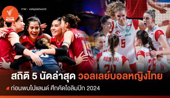 สถิติวอลเลย์บอลหญิงไทย ก่อนพบโปแลนด์ ศึกคัดโอลิมปิก 2024