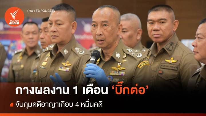 กางผลงาน 1 เดือน "บิ๊กต่อ"  จับกุมคดีอาญาเกือบ 4 หมื่นคดี 