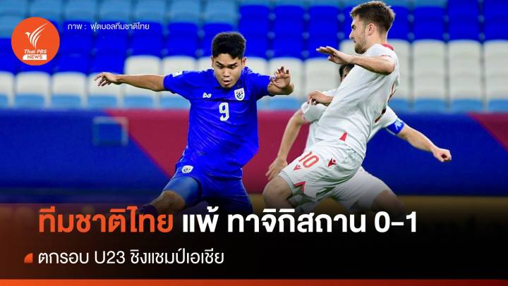 ทีมชาติไทย U23 แพ้ ทาจิกิสถาน 0-1 ตกรอบชิงแชมป์เอเชีย