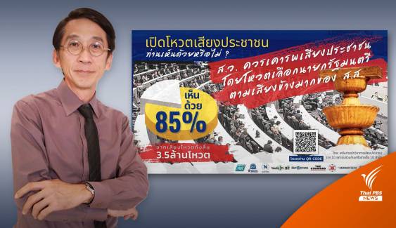 เลือกตั้ง2566 : ผลโหวต ปชช.ร้อยละ 85 ให้ ส.ว.เลือก "พิธา" เป็นนายกฯ