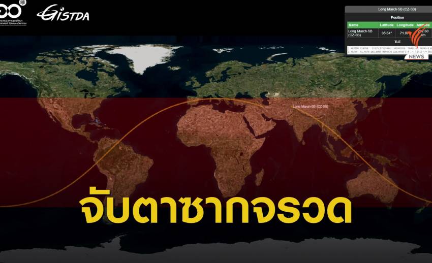 GISTDA ประเมิน "ซากจรวดจีน" ตกสู่พื้นโลกไม่กระทบไทย