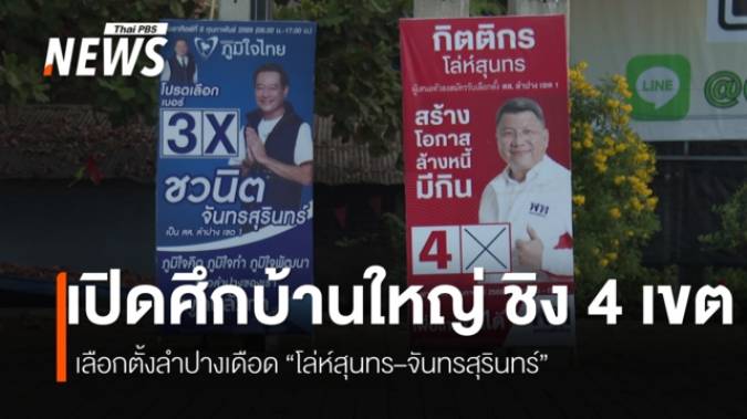 เลือกตั้งลำปางเดือด “โล่ห์สุนทร–จันทรสุรินทร์” ชิง 4 เขต วัดพลังบ้านใหญ่ปะทะคนรุ่นใหม่