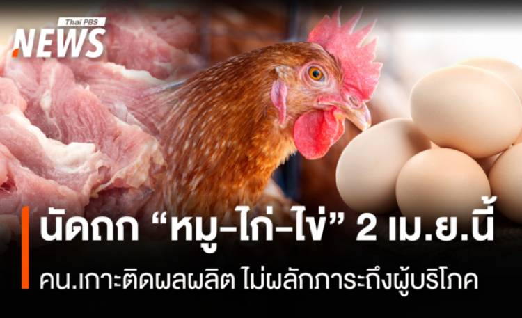 นัดถก “หมู-ไก่-ไข่” 2 เม.ย.นี้  คน.เกาะติดผลผลิตไม่ผลักภาระถึงผู้บริโภค