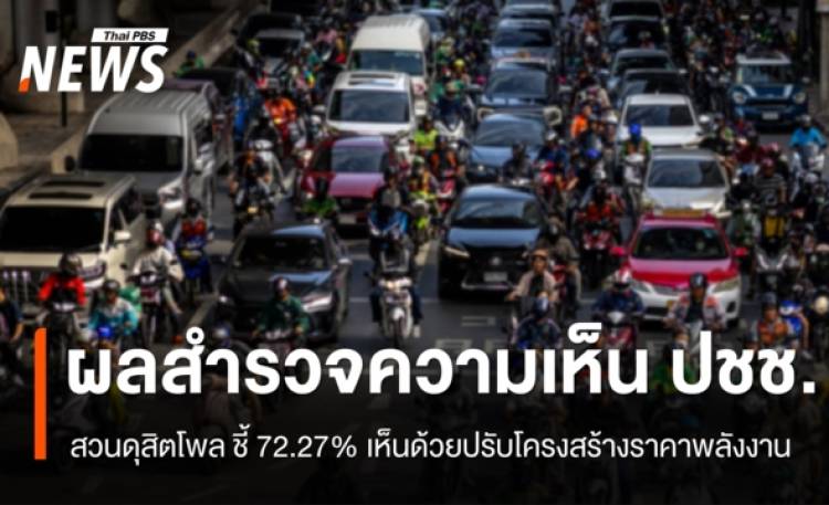 สวนดุสิตโพล ชี้ ปชช.72.27% เห็นด้วยปรับโครงสร้างราคาพลังงาน