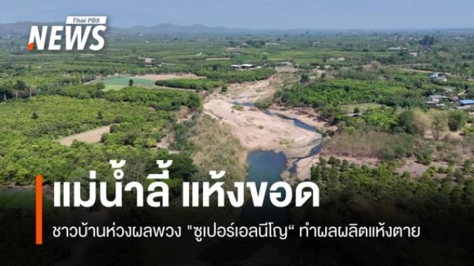 แม่น้ำลี้ แห้งขอด ชาวบ้านห่วงผลพวง "ซูเปอร์เอลนีโญ“ ทำผลผลิตแห้งตาย