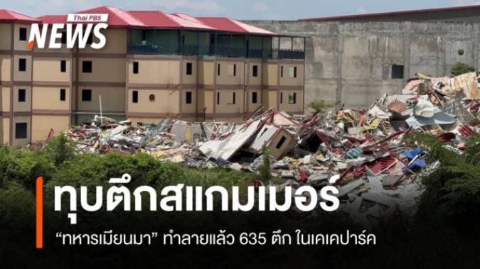 “ทหารเมียนมา” ทำลายตึกสแกมเมอร์ในเคเคปาร์คแล้วกว่า 600 ตึก