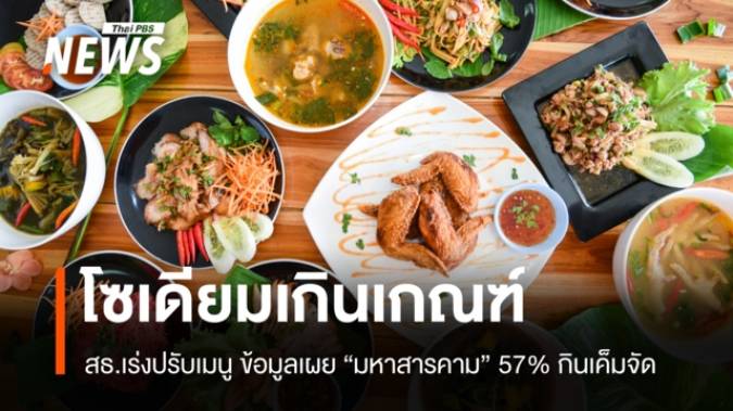 สธ.เปิดข้อมูล "มหาสารคาม" กินเค็มจัด 57% เร่งปรับเมนู ลดหวาน มัน เค็ม