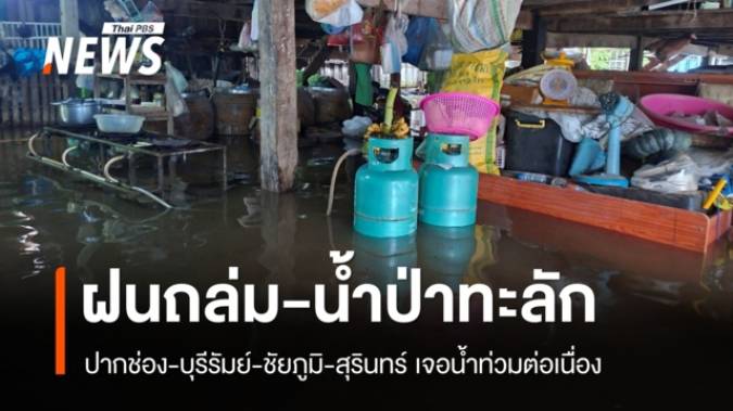อีสานอ่วม! ฝนถล่ม-น้ำป่าทะลัก ปากช่องน้ำล้นเข้าพื้นที่เศรษฐกิจ