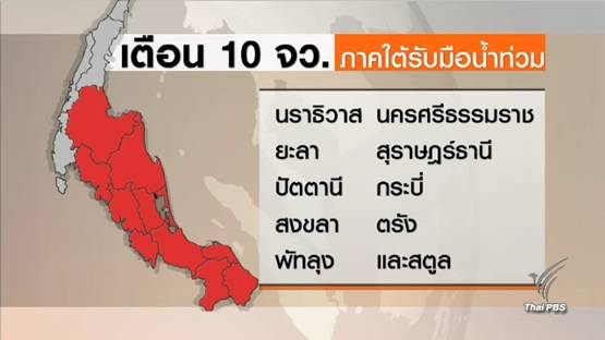 ปภ.ประสานผู้ว่าฯ 10 จังหวัดภาคใต้รับมือน้ำท่วม