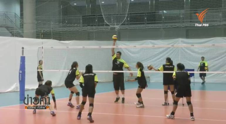 ทีมวอลเลย์บอลหญิงทีมชาติไทย ลงสนามซ้อมที่สนามเมโทโปลิแท่น สเตเดี้ยม ประเทศญี่ปุ่น 
